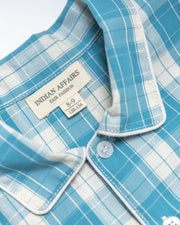 Unisex Pyjama blaugrün kariert - Klüngelkram Indian Affairs